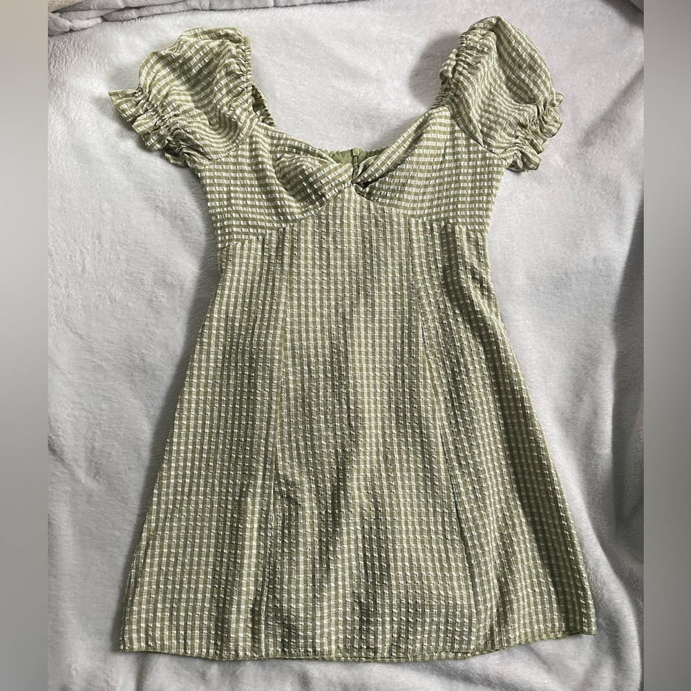 Princess Polly Green Gingham Dress